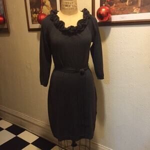 Rabbit Rabbit Rabbit Designs Gray Belted Sweater Dress Size XL